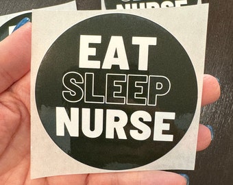 Eat Sleep Nurse Sticker, nurse stickers, nursing student