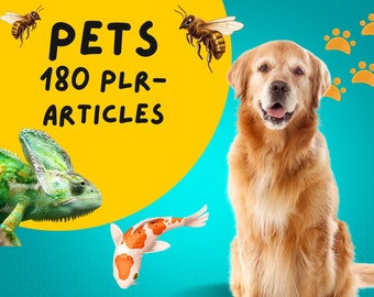 180 ペット PLR 記事 | PLR バンドル再販権 | 電子書籍の商用利用 | デジタル ダウンロード販売可能