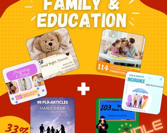 6 Pack Family & Education eBooks and articles | plr bundle resell rights | e book commercial use | digital download ready to sell