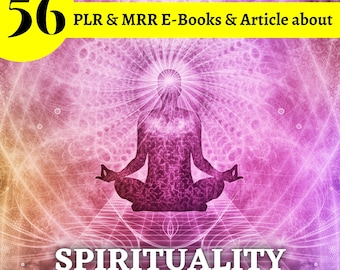56 Spirituality PLR eBooks and articles | plr bundle resell rights | e book commercial use | digital download ready to sell