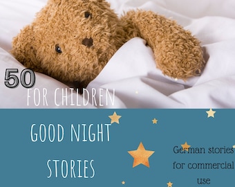 50 German Good Night Stories for Children eBook | plr bundle resell rights | e book commercial use | digital download ready to sell