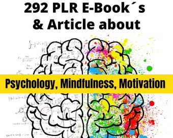 292 Psychology & Mindfulness PLR eBooks and articles | plr bundle resell rights | e book commercial use | digital download ready to sell