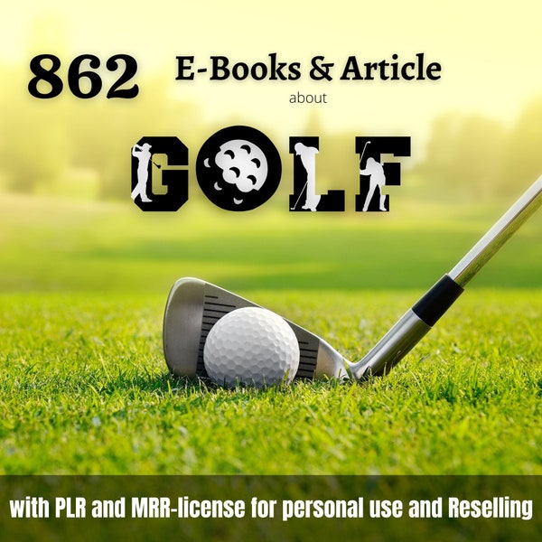 862 Golf PLR eBooks and articles | plr bundle resell rights | e book commercial use | digital download ready to sell