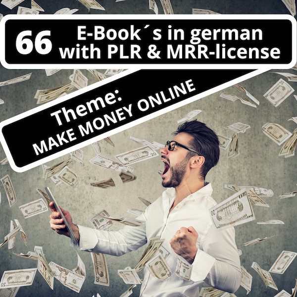 66 Make Money Online German eBooks | plr bundle resell rights | e book commercial use | digital download ready to sell