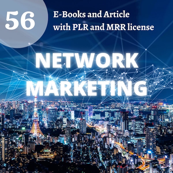 56 Network Marketing PLR eBooks and articles | plr bundle resell rights | e book commercial use | digital download ready to sell