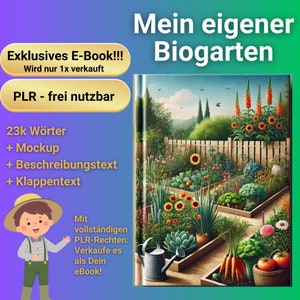 Mein eigener Biogarten 23k Wörter PLR Buch | Exklusives E-Book | plr resell rights | e book commercial use | digital download ready to sell