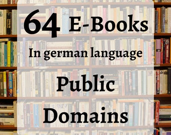 64 Public Domain eBooks German | plr bundle resell rights | e book commercial use | digital download ready to sell