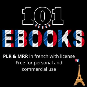 101 French PLR eBooks | plr bundle resell rights | e book commercial use | digital download ready to sell