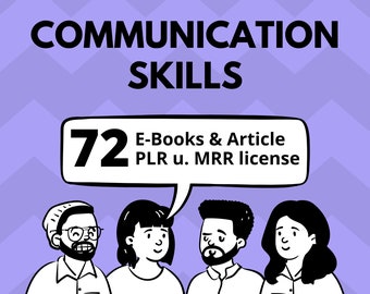 72 Communication Skills PLR eBooks and articles | plr bundle resell rights | e book commercial use | digital download ready to sell