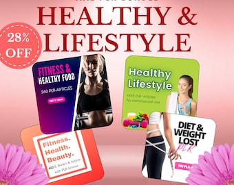 4 Pack Healthy Lifestyle PLR/MRR eBooks and articles | plr bundle resell rights | e book commercial use | digital download ready to sell