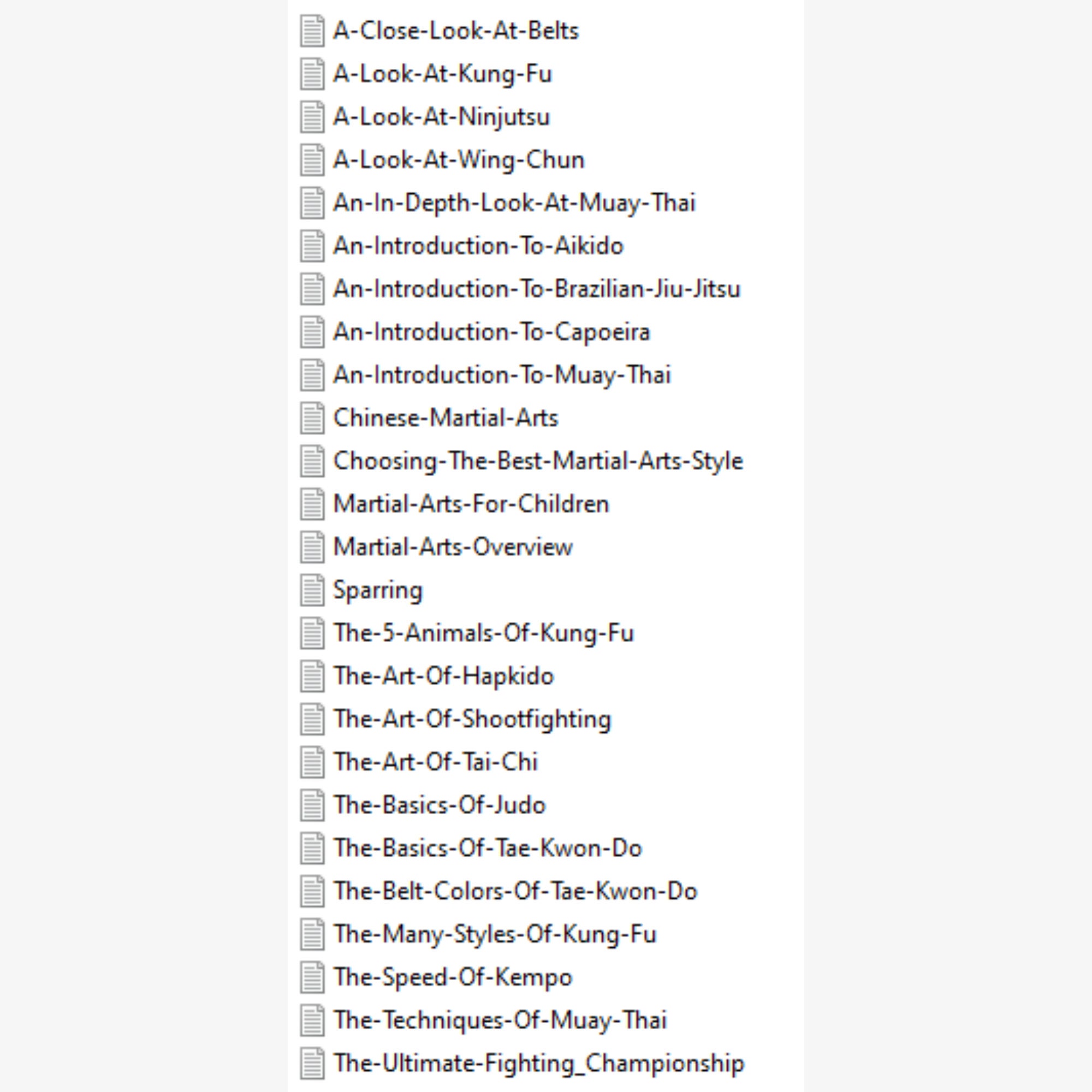 50 Martial Arts PLR Articles | Plr Bundle Resell Rights | E Book ...
