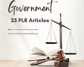 25 Government PLR Articles | plr bundle resell rights | e book commercial use | digital download ready to sell