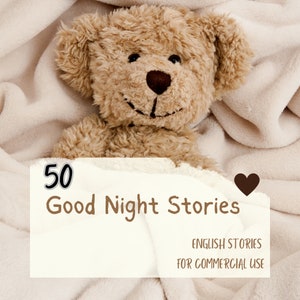Livre électronique 50 histoires de bonne nuit pour enfants en anglais | droits de revente groupés plr | Utilisation commerciale du livre numérique | Téléchargement numérique prêt à vendre