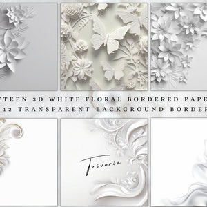 3D Blumen Papiere & Gold Clipart: Lokalisierte Vorlagen für Scrapbooking, Rose Greenery, vorgefertigte Einladung Clipart, und Blumen PNG Rahmen
