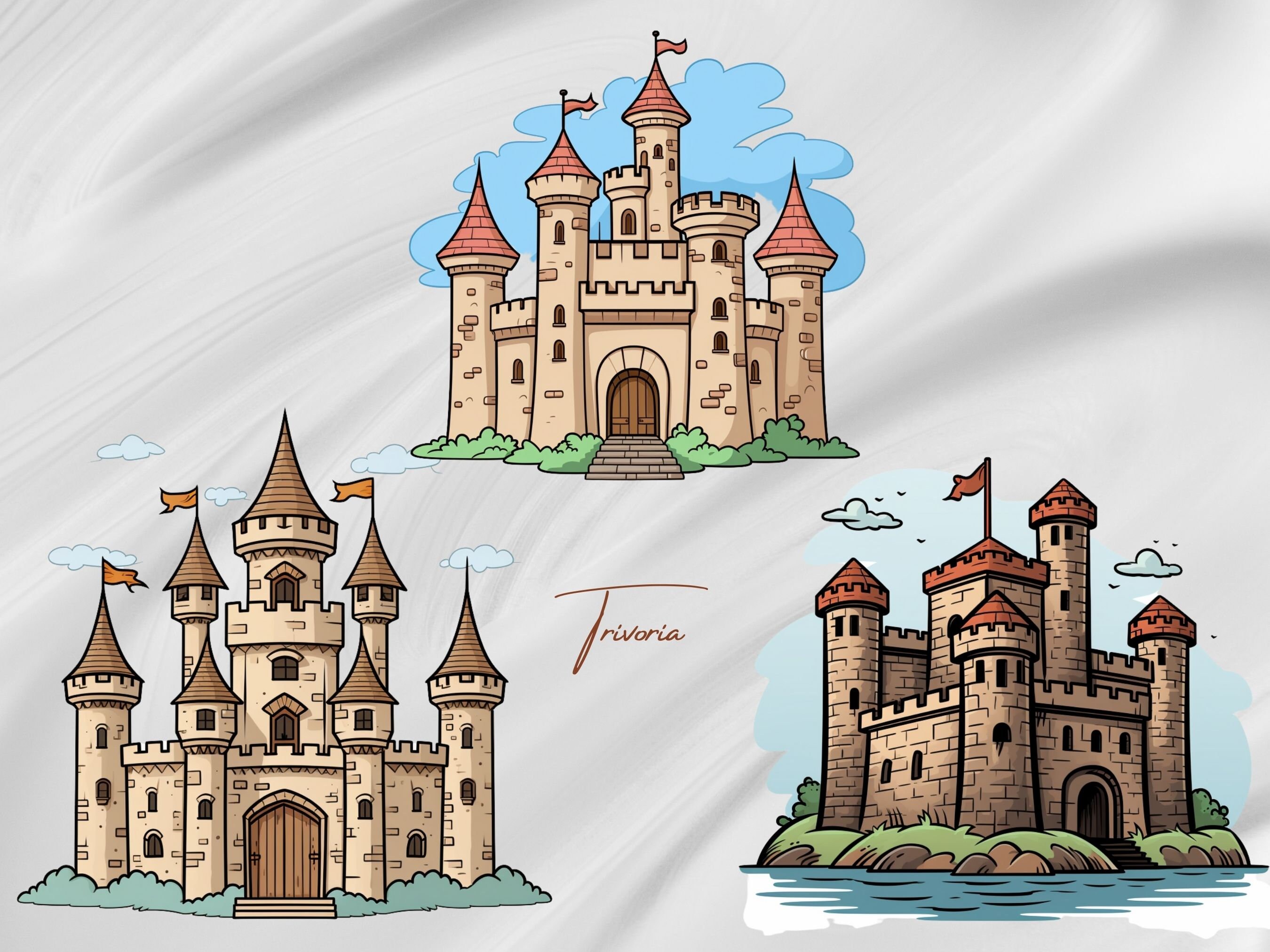 Medieval Kingdom PNG Knight Graphics Castle Towersarmor - Etsy