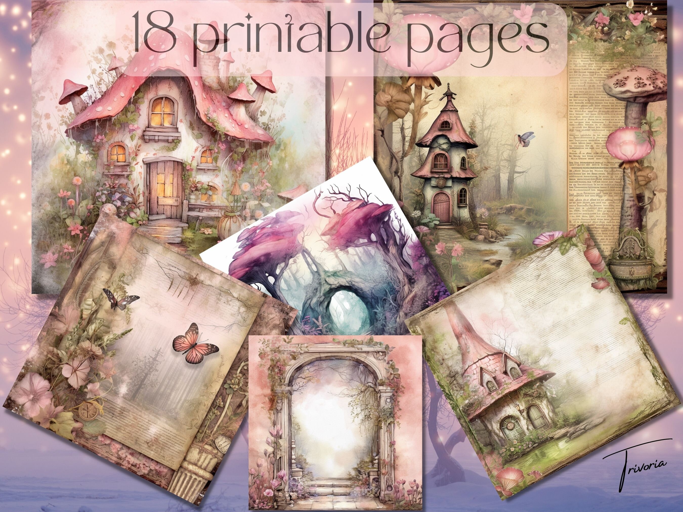 Enchanted Forest Fairy Junk Journal Kit, Magic DIY Pages With ...