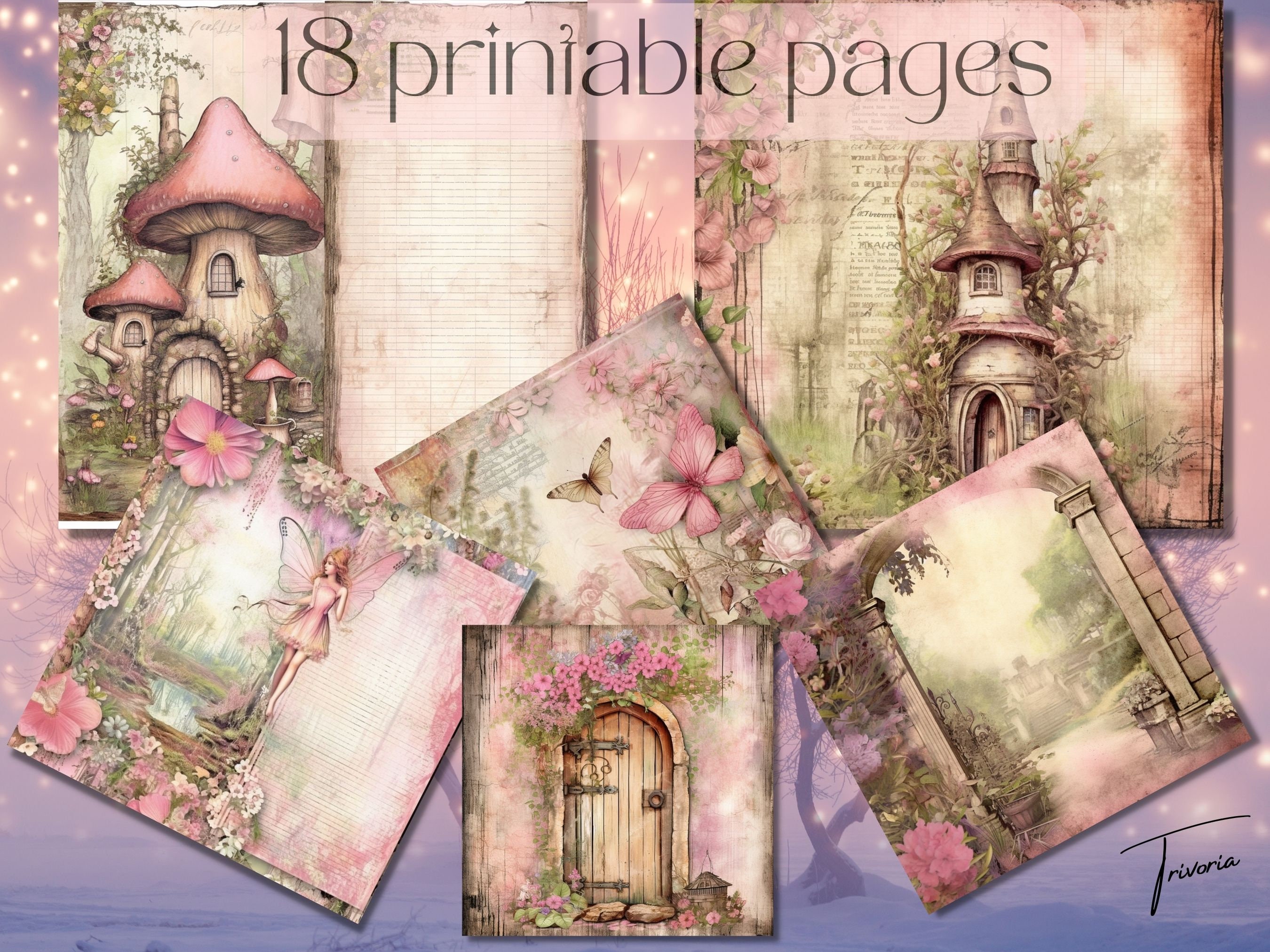 Enchanted Forest Fairy Junk Journal Kit, Magic DIY Pages With ...