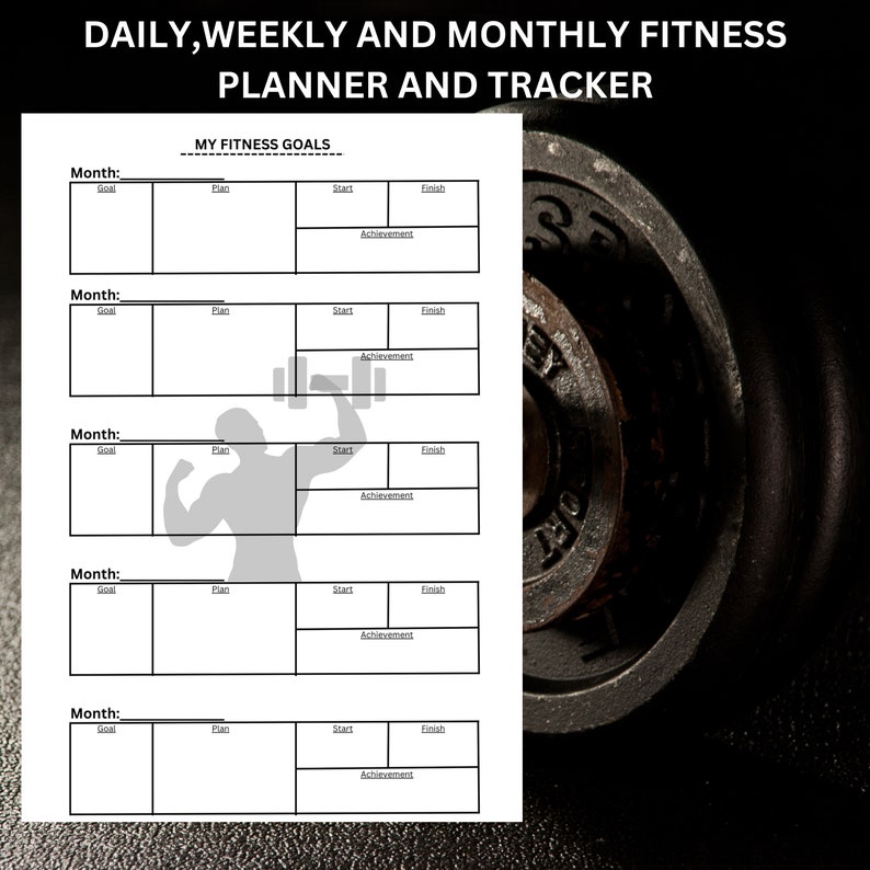 Printable Gym Journal, Fitness Workout Tracker, Digital, Daily, Weekly