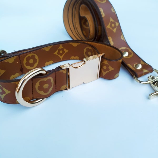 Inspired Collar and Leash Set. Designer Dog Collar, Inspired Dog Collar, Design Dog Collar, Quality Dog Collar,designer Collar