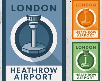 London Heathrow Airport Air Traffic Control Tower (ATC) Poster
