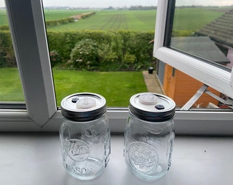 Cultuurpot 500 ml met zelfherstellende injectiepoort en spuitfilter voor mycologie en het kweken van eetbare paddenstoelen