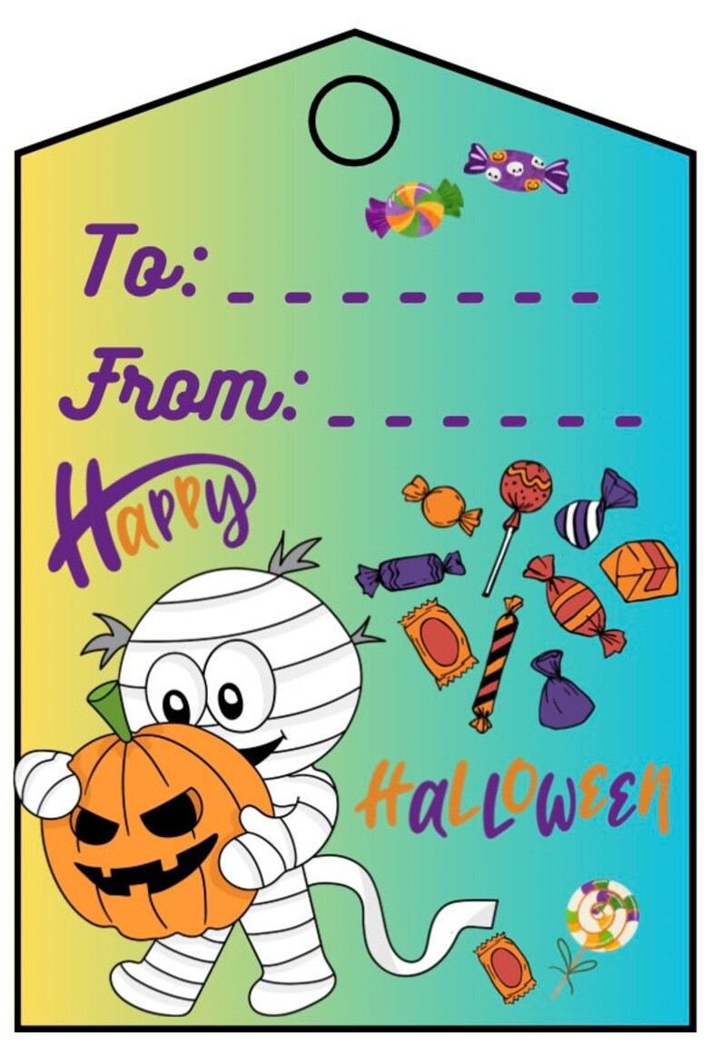 Halloween Gift Tags Printable Etsy