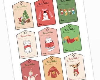 Christmas Knitting Tags with Care Instructions