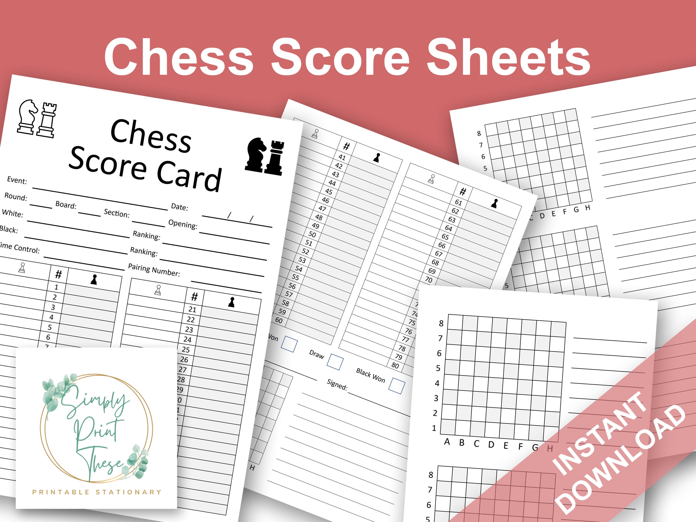 Chess score sheet Royalty Free Vector Image - VectorStock