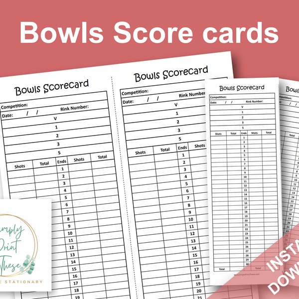 Bowling Score Sheets Etsy