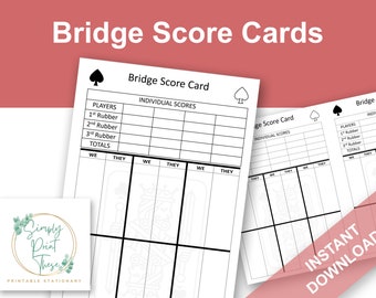 Printable Bridge Score Sheets: A4 & A5 Formats (PDF Download)