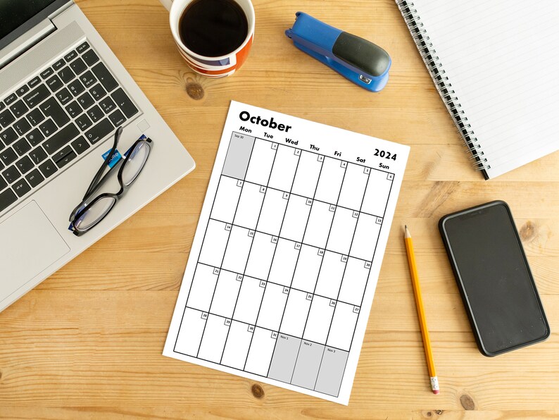 Printable 2024 Monthly Calendar 2024 Organiser 2024 Calendar Keep