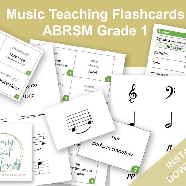 Music Notation Flashcards Printable