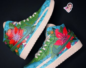 Air Jordan 1 Mid Wild Lotus Custom sneakers