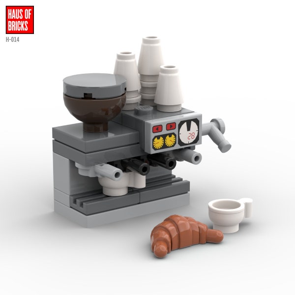 Moderna macchina da caffè barista – Kit personalizzato realizzato con veri mattoncini Lego