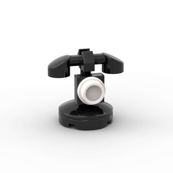 Vintage Black and White Rotary Telephone – Custom Kit Made With Real Lego Bricks