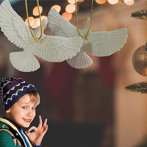 Home Alone Inspired Two Doves Ornaments, Friendship Christmas Tree Decorations, Secret Santa Stocking Fillers