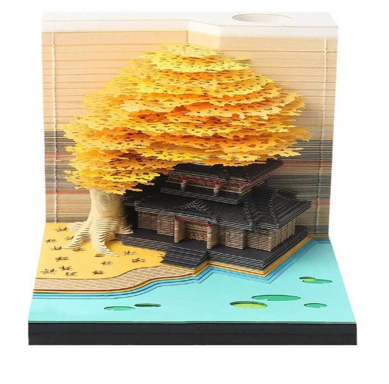 Tree Motepad Sakura Tree Notepad 3D Art Treehouse Note Pad Organizer Block Memo Pad ...