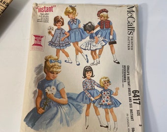 1962 McCalls #6417 Childs Instant Dress and Six instant Accessories. Size 3