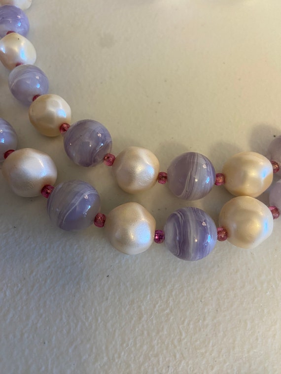 Marvella Lavender and Faux Pearl Bead double stra… - image 6