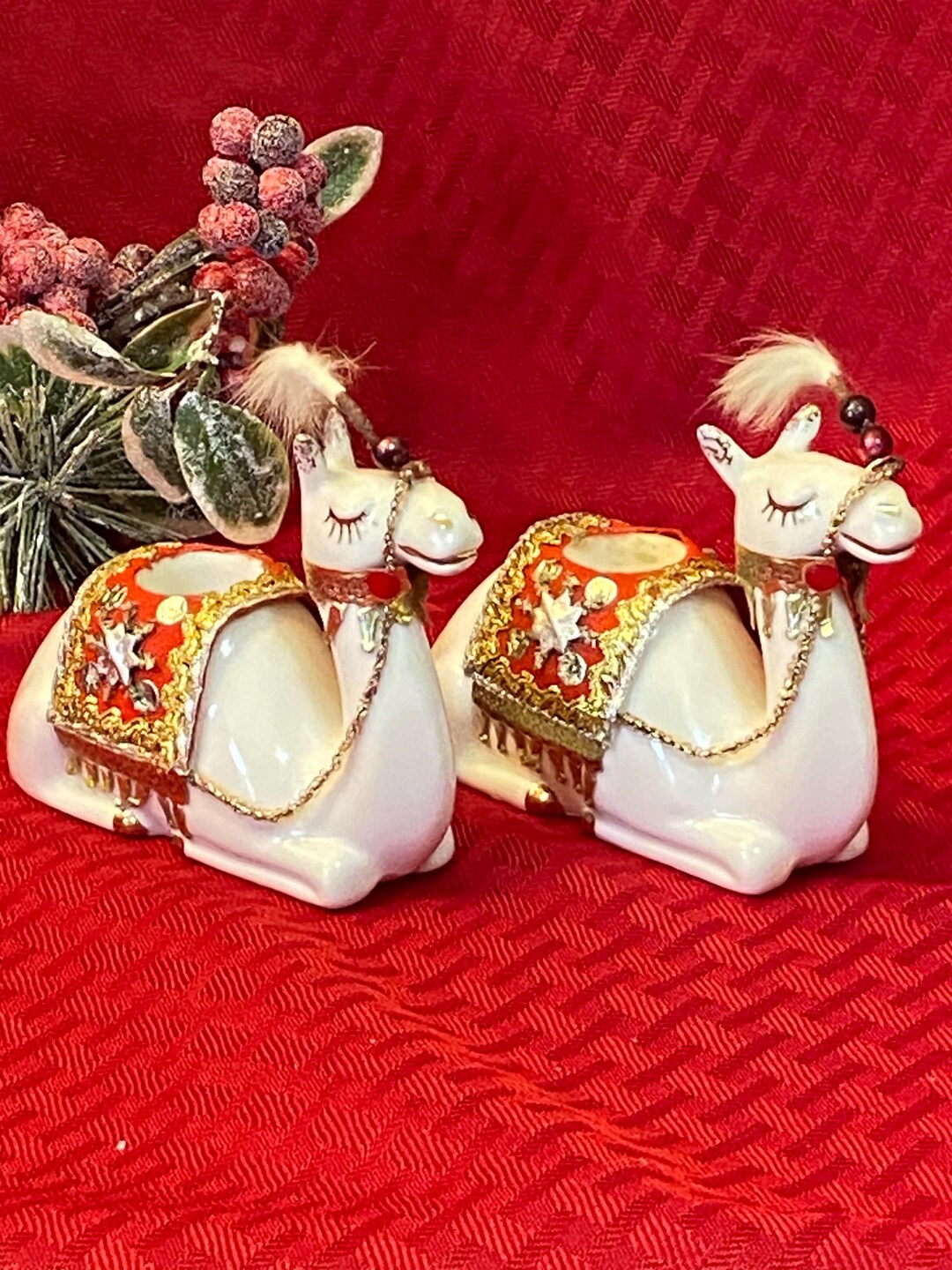 Vintage Holt Howard Christmas Camel Candle Holders - 1960s Set - Etsy