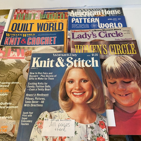 Lot of 9 Miscellaneous Sewing/Craft magazines. See photos please.