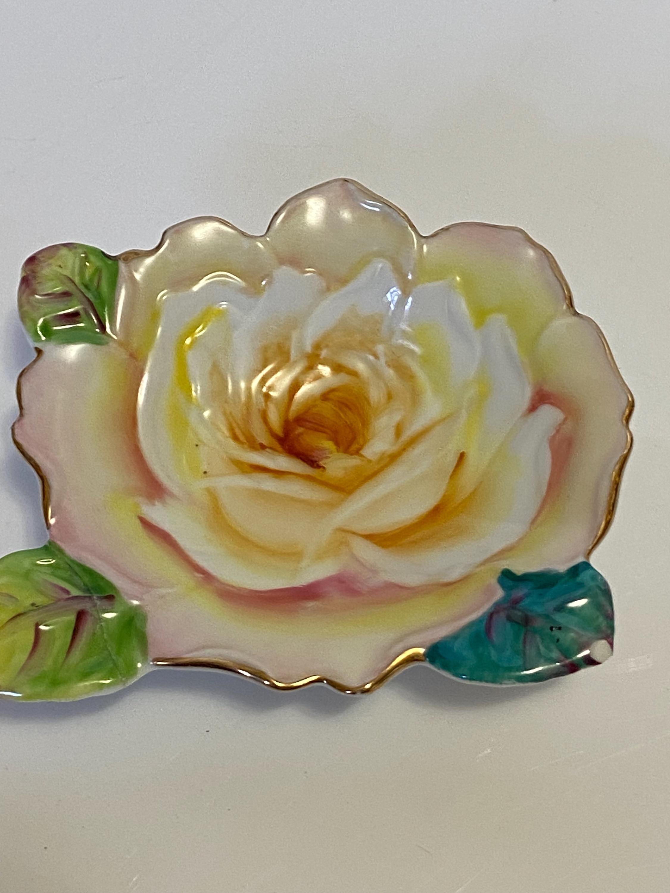 Lefton China Roses Set of 6 Vintage Lefton China, Rose Trinket Dishes Gold Trim, Hand ...