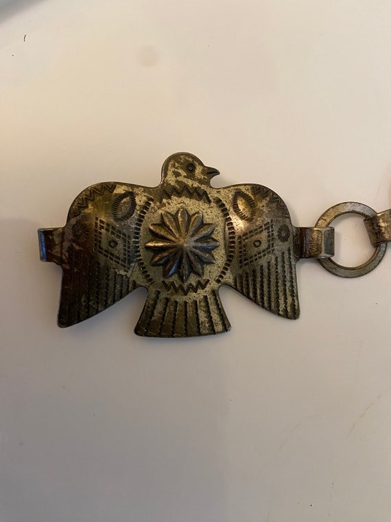 Vintage Thunderbird silver metal chain belt, West… - image 8