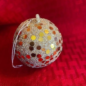 Gold Sequined Glitter 2” ball ornament