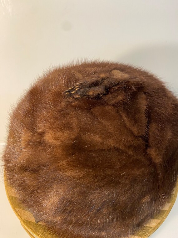 Vintage Mink Pillbox Hat by Deborah Exclusive, Size Medium  display picture 1