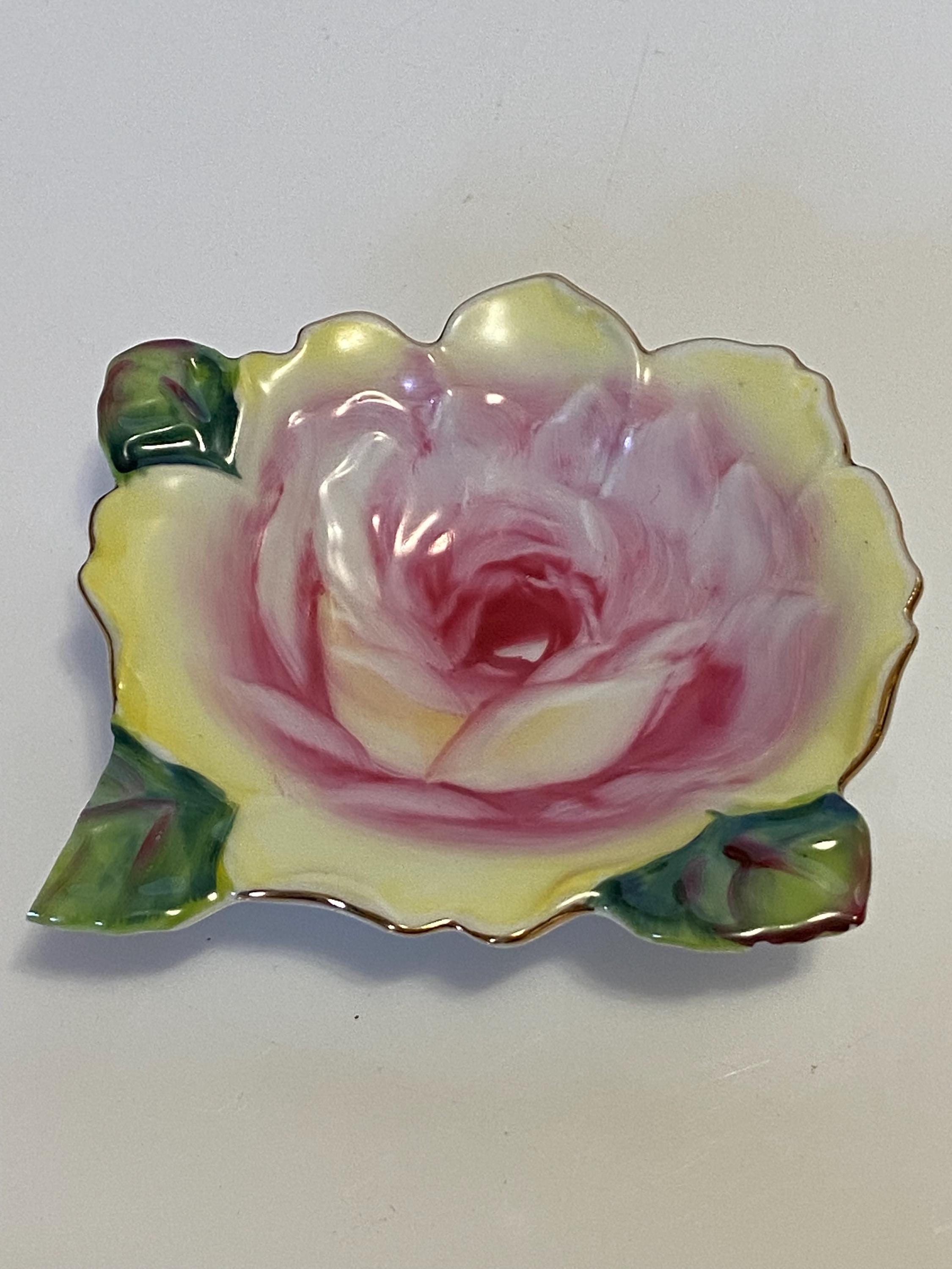 Lefton China Roses Set of 6 Vintage Lefton China, Rose Trinket Dishes Gold Trim, Hand ...