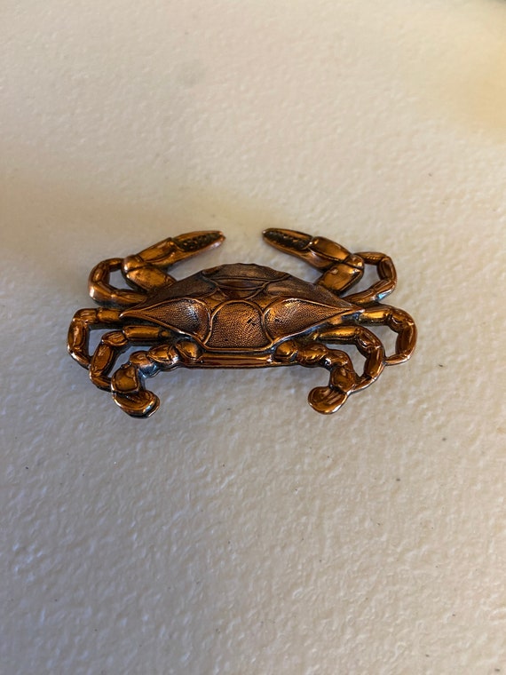 Vintage RARE Renoir signed Copper Crab Brooch