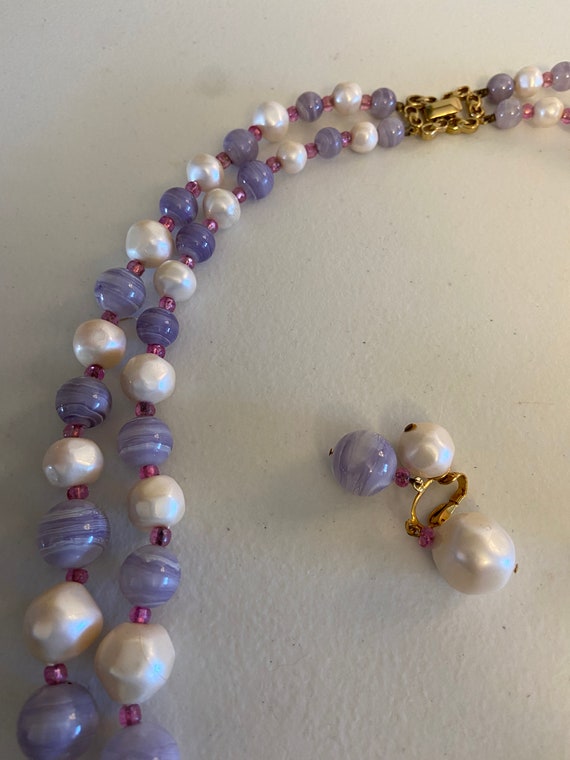 Marvella Lavender and Faux Pearl Bead double stra… - image 7