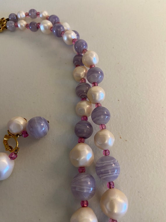 Marvella Lavender and Faux Pearl Bead double stra… - image 8