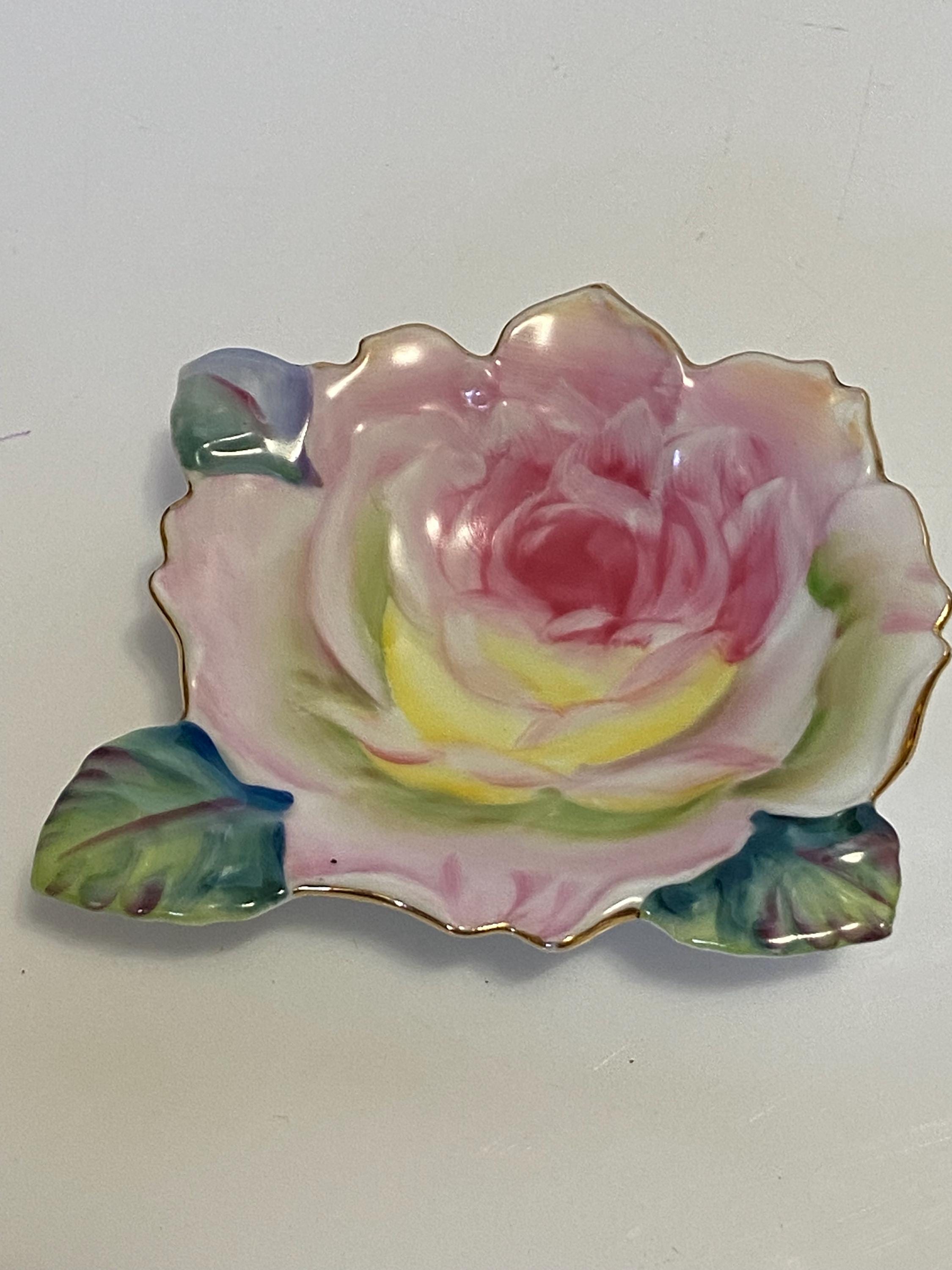 Lefton China Roses Set of 6 Vintage Lefton China, Rose Trinket Dishes Gold Trim, Hand ...